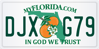 FL license plate DJXG79