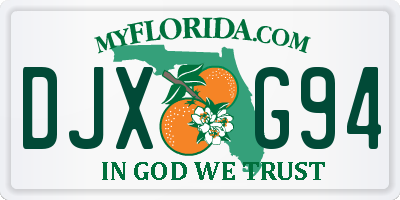 FL license plate DJXG94