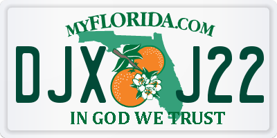 FL license plate DJXJ22