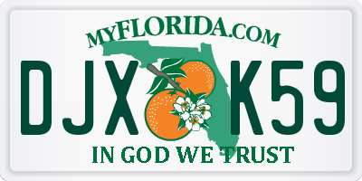 FL license plate DJXK59
