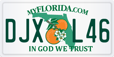 FL license plate DJXL46