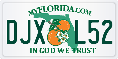 FL license plate DJXL52