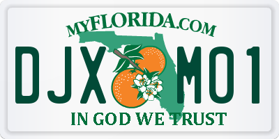 FL license plate DJXM01