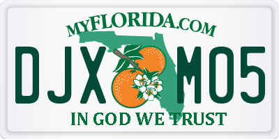 FL license plate DJXM05