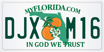 FL license plate DJXM16