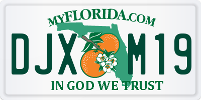 FL license plate DJXM19