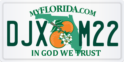 FL license plate DJXM22
