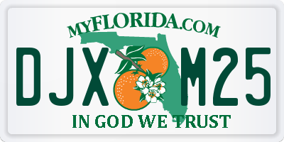 FL license plate DJXM25