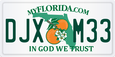 FL license plate DJXM33