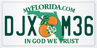FL license plate DJXM36