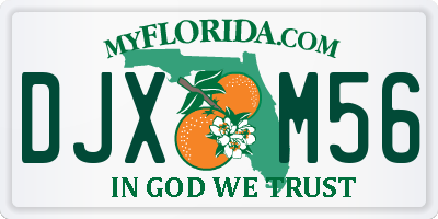 FL license plate DJXM56