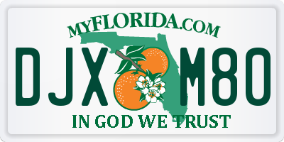 FL license plate DJXM80