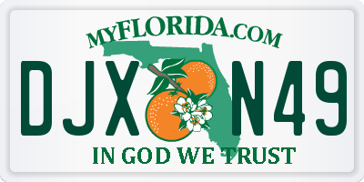 FL license plate DJXN49