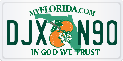 FL license plate DJXN90
