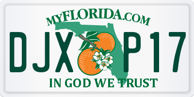 FL license plate DJXP17