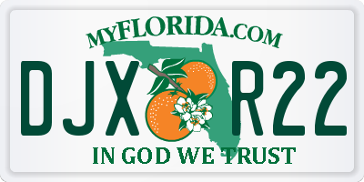 FL license plate DJXR22