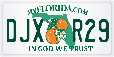 FL license plate DJXR29