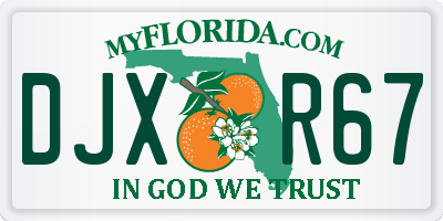 FL license plate DJXR67