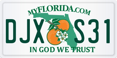 FL license plate DJXS31
