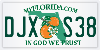 FL license plate DJXS38