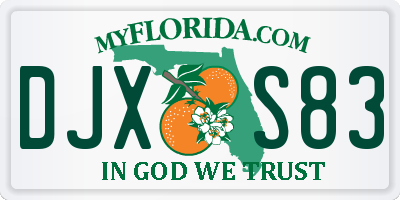 FL license plate DJXS83