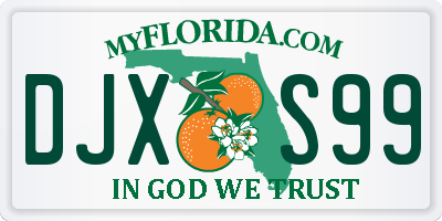 FL license plate DJXS99