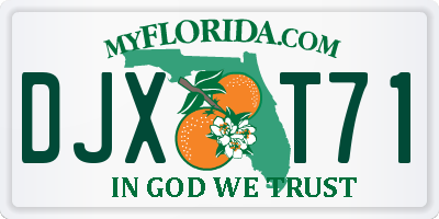 FL license plate DJXT71