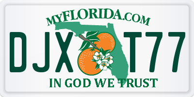 FL license plate DJXT77