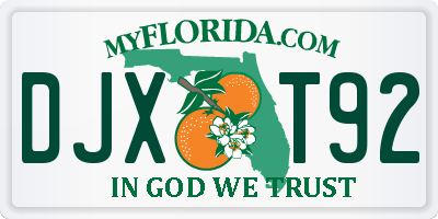 FL license plate DJXT92