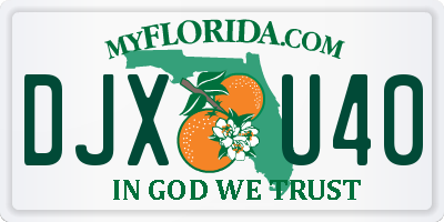 FL license plate DJXU40