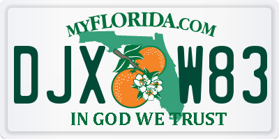 FL license plate DJXW83