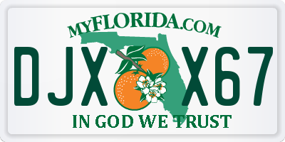 FL license plate DJXX67