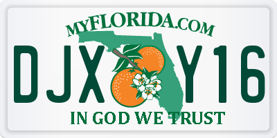 FL license plate DJXY16
