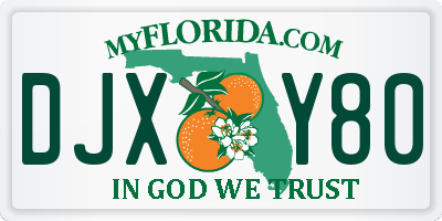 FL license plate DJXY80
