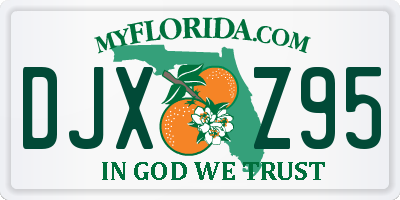 FL license plate DJXZ95