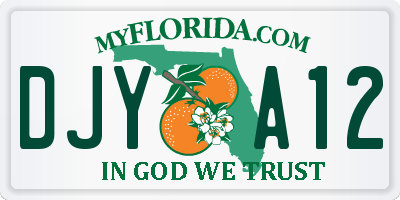 FL license plate DJYA12