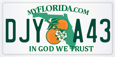 FL license plate DJYA43