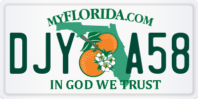 FL license plate DJYA58