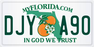 FL license plate DJYA90