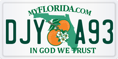 FL license plate DJYA93