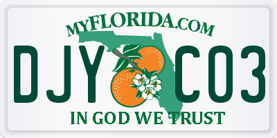 FL license plate DJYC03