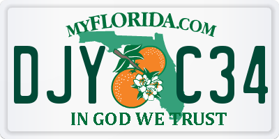 FL license plate DJYC34