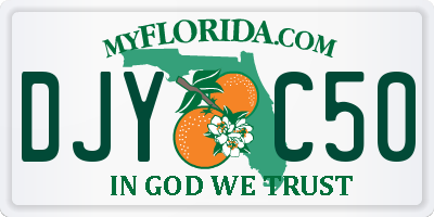 FL license plate DJYC50