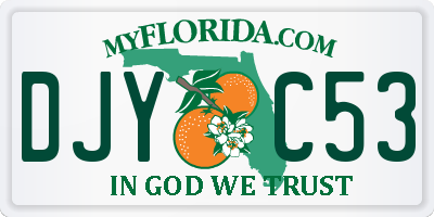FL license plate DJYC53