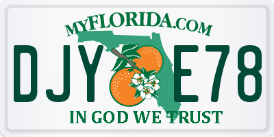 FL license plate DJYE78