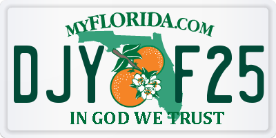 FL license plate DJYF25