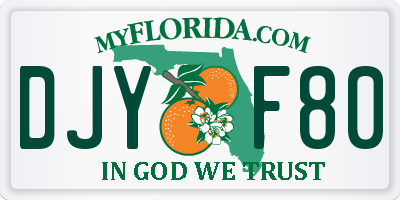 FL license plate DJYF80