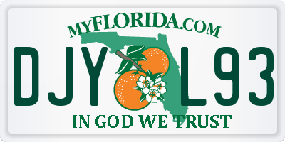 FL license plate DJYL93