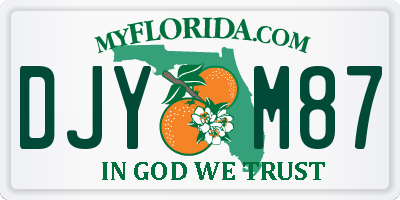 FL license plate DJYM87
