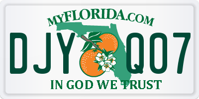 FL license plate DJYQ07